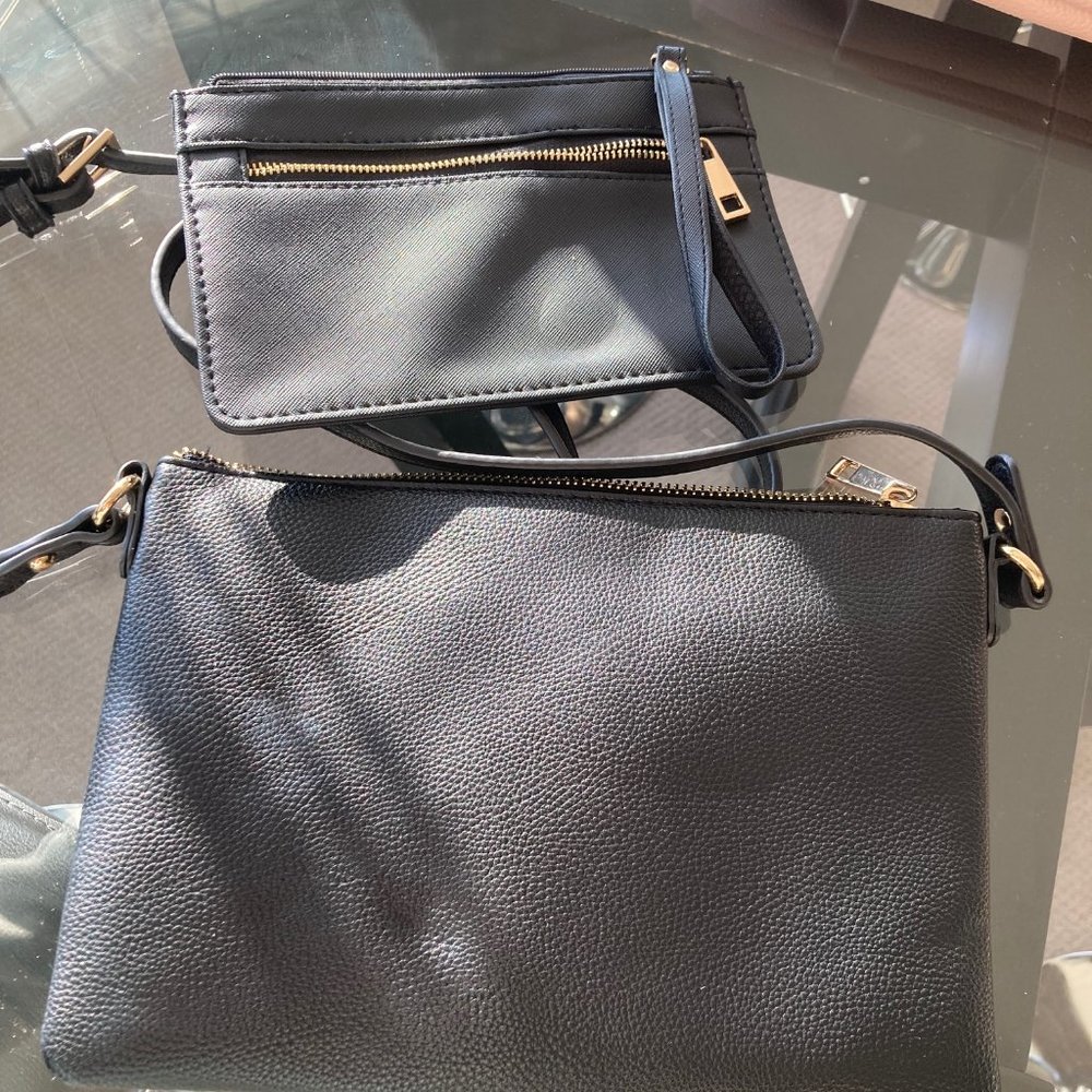 3 purse bundle. Black purse 10 x 7 w change purse NEW/ NEW Yellow purse